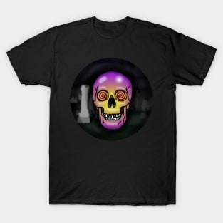 Skull, x-ray specs eyes, with background T-Shirt